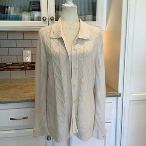 Drapers & Damon’s Long Button Cream Cardigan